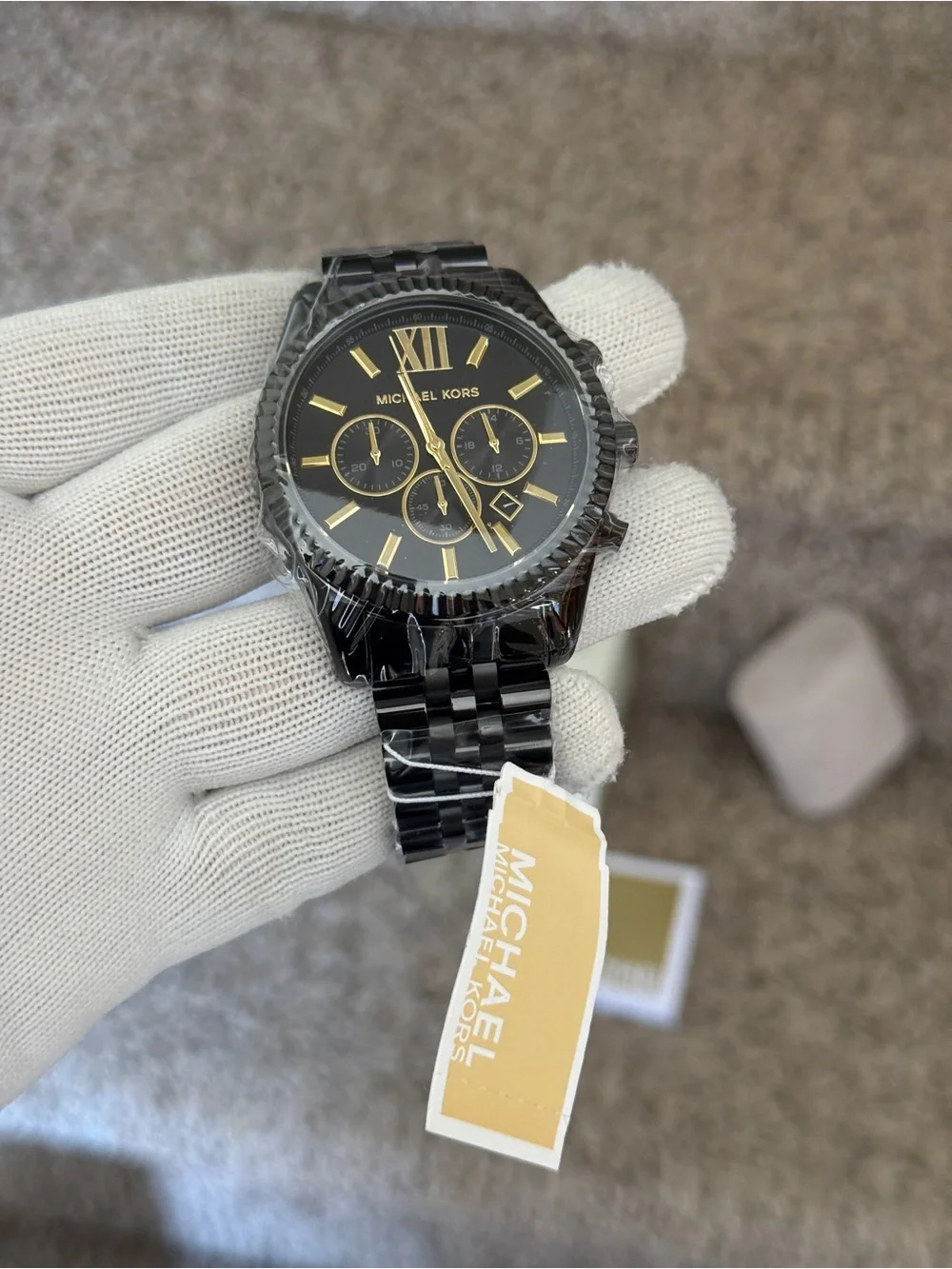 Michael Kors men’s Lexington 44mm Case Stainless Steel Black Watch
